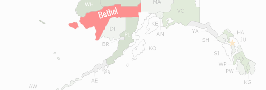 Bethel Census Area County Map