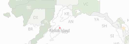 Kodiak Island Borough County Map