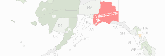 Valdez-Cordova Census Area County Map